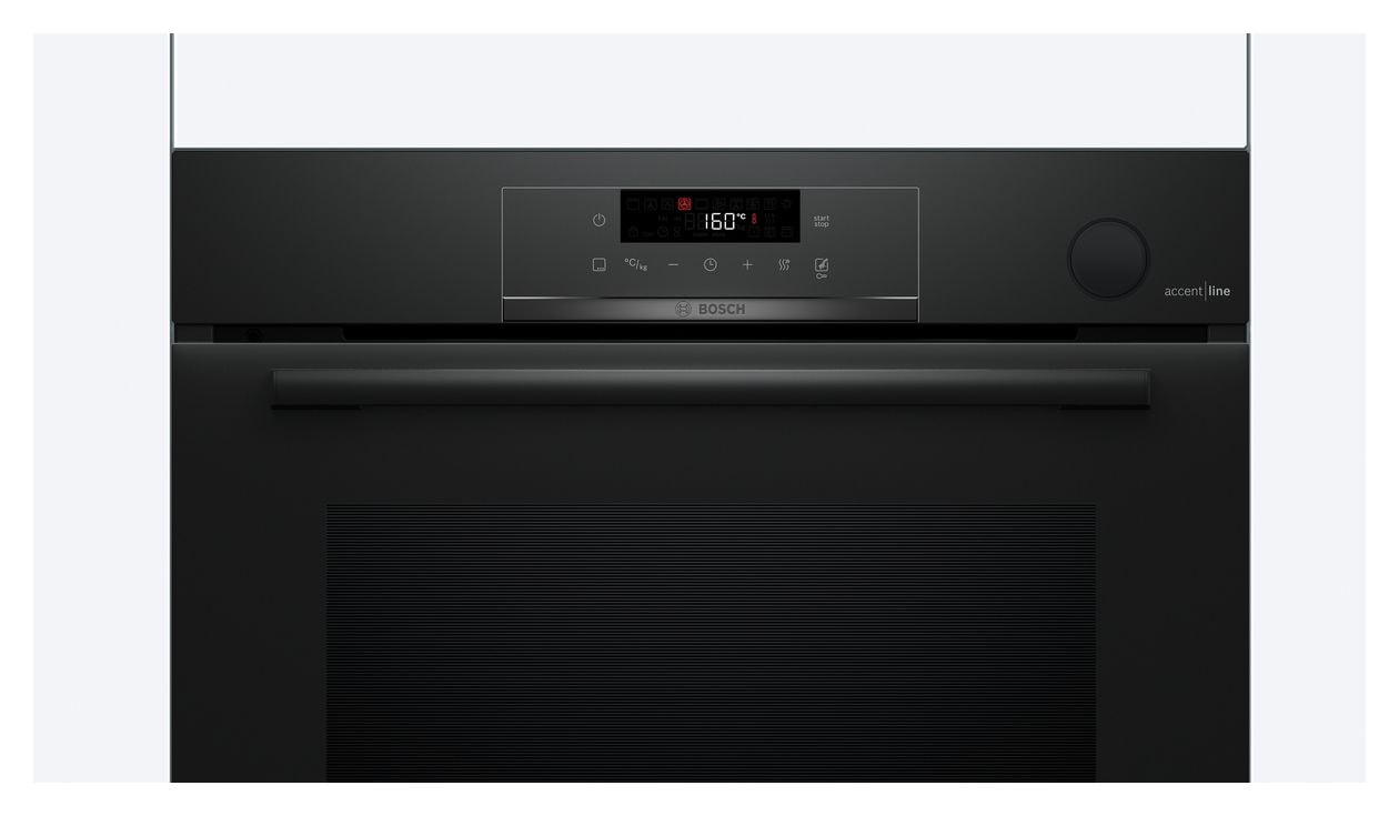 Serie 4 HRG4720B3 Einbaubackofen groß Dampfgaren AutoClean (Schwarz) 