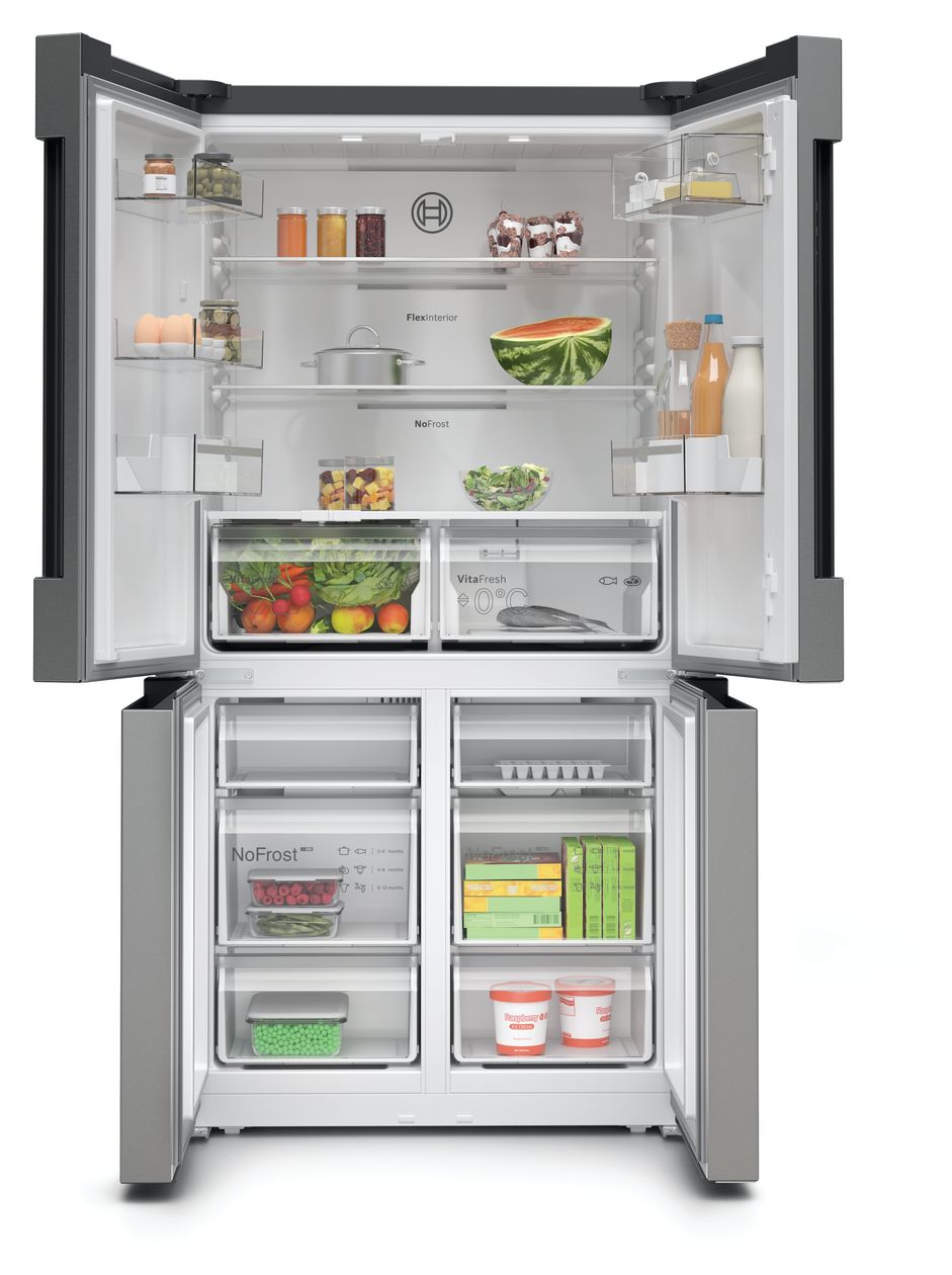 Serie 4 KFN96VPEA Side-by-Side Kühl-/ Gefrierkombination French Door 405 l / 200 l 333 kWh NoFrost 1830 mm x 905 mm  (Edelstahl) 