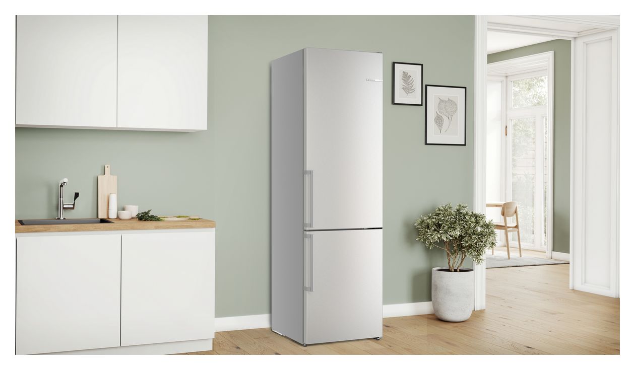 Serie 4 KGN39EIAF 260 l / 103 l Kühl-Gefrierkombi freistehend NoFrost 112 kWh Jahr  (Edelstahl) 