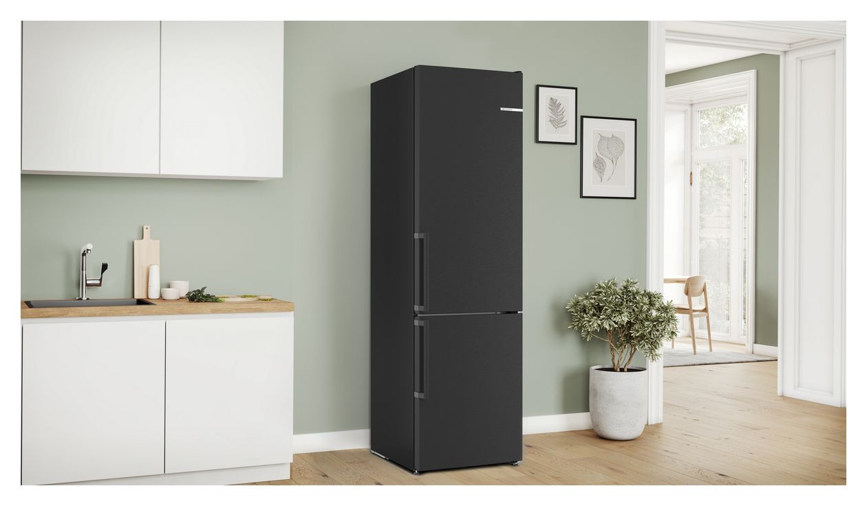 Serie 4 KGN39VXAT 260 l / 103 l Kühl-Gefrierkombi freistehend NoFrost 104 kWh Jahr  (Schwarz) 