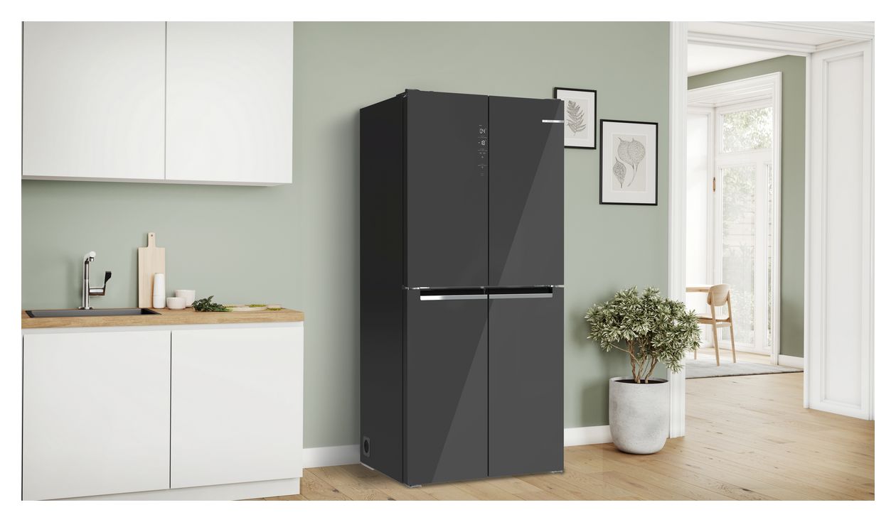 Serie 4 KMC85LEEA Side-by-Side Kühl-/ Gefrierkombination French Door 324 l / 223 l 322 kWh NoFrost 1895 mm x 855 mm  (Grau) 