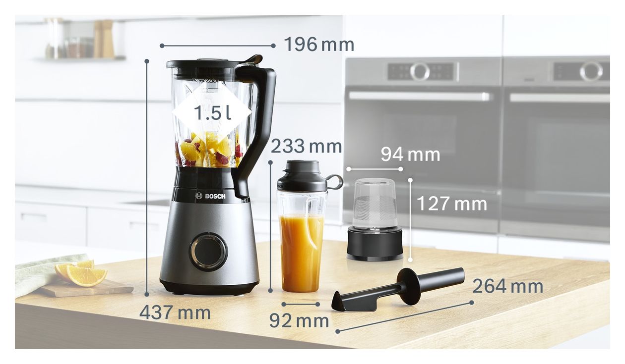 Serie 4 MMB6177S VitaPower 1,5 l Standmixer 2 Geschwindigkeiten 1200 W  (Schwarz, Silber) 