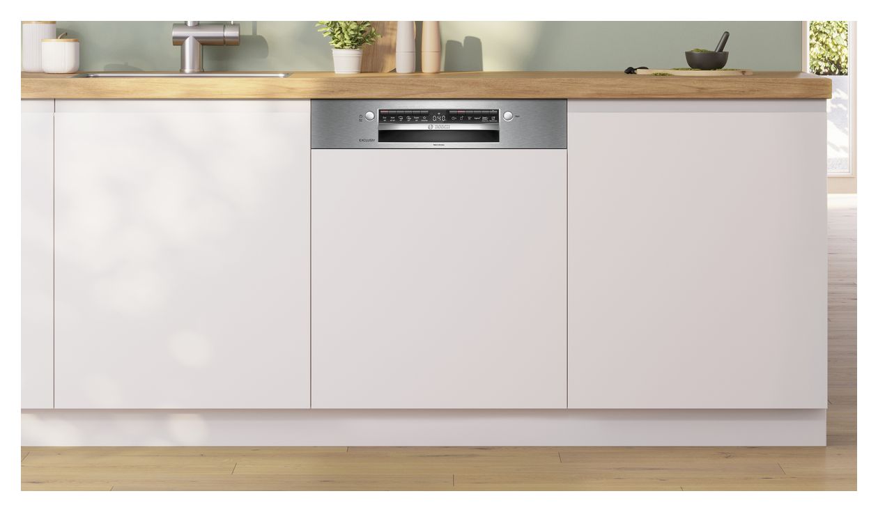 Serie 4 SMI4EBS0ME 60 cm Geschirrspüler teilintegriert (ohne Front) Sehr leise 13 Maßgedecke aquaStop Funktion Wärmetauscher 