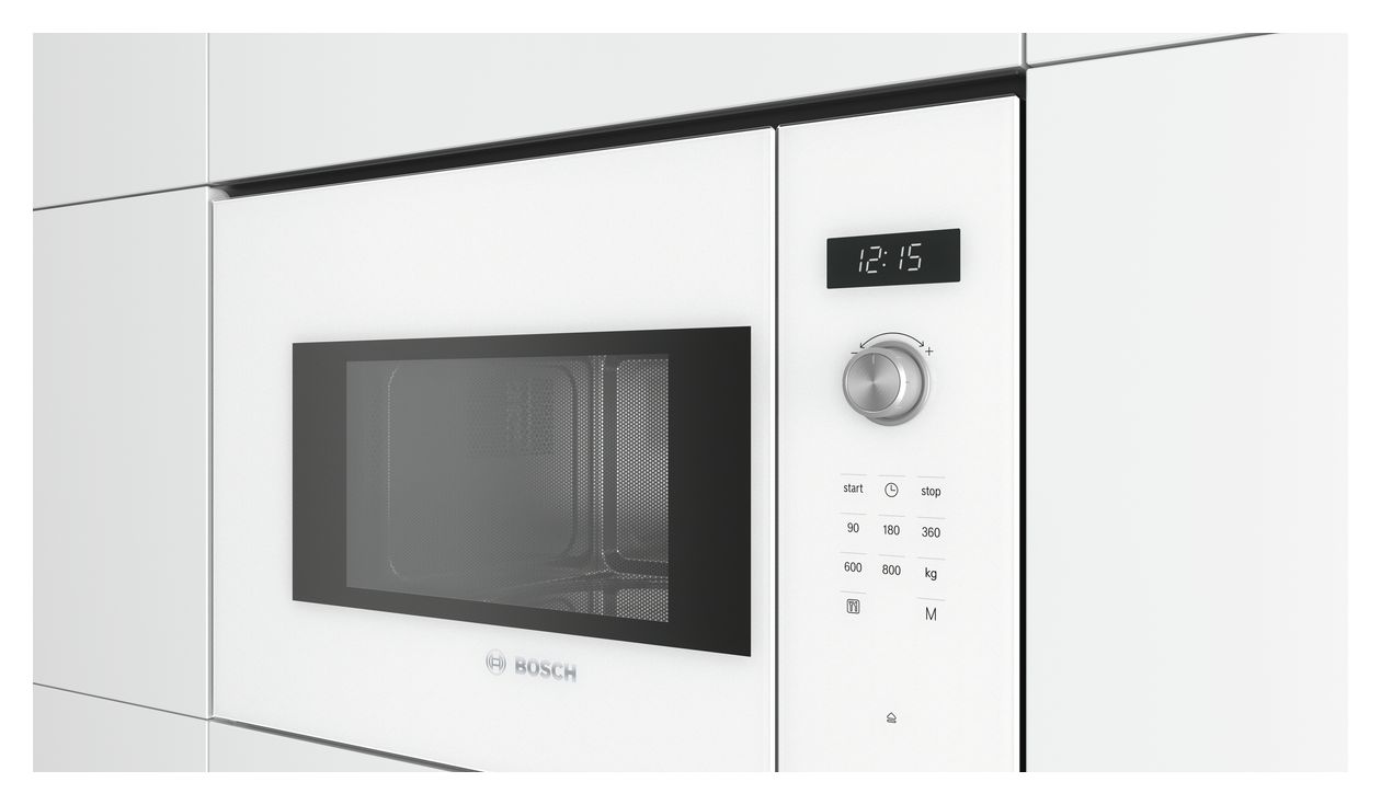 Serie 6 BFL524MW0 Einbau-Mikrowelle 800 W Größe: klein 5 Stufen (Weiß) 