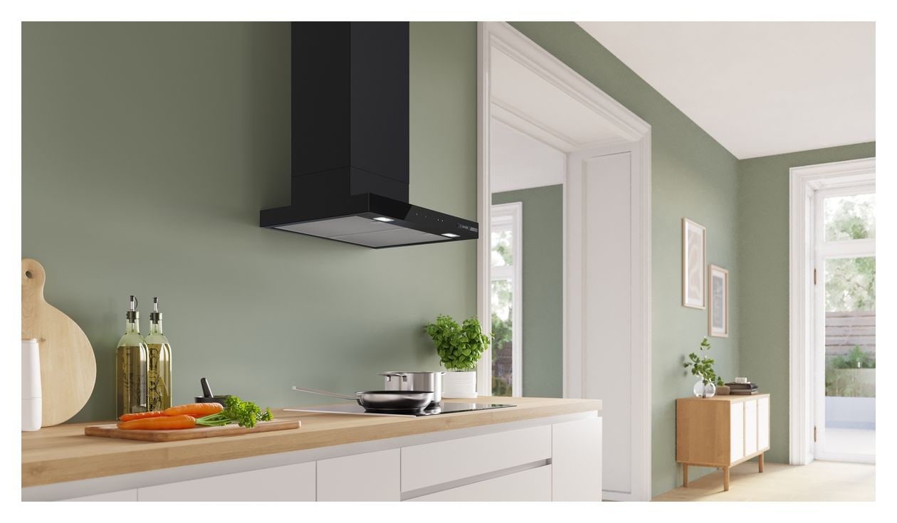 Serie 6 DWB67DN60 Abluft/Umluft Dunstabzugshaube/Esse Wand (Schwarz) 