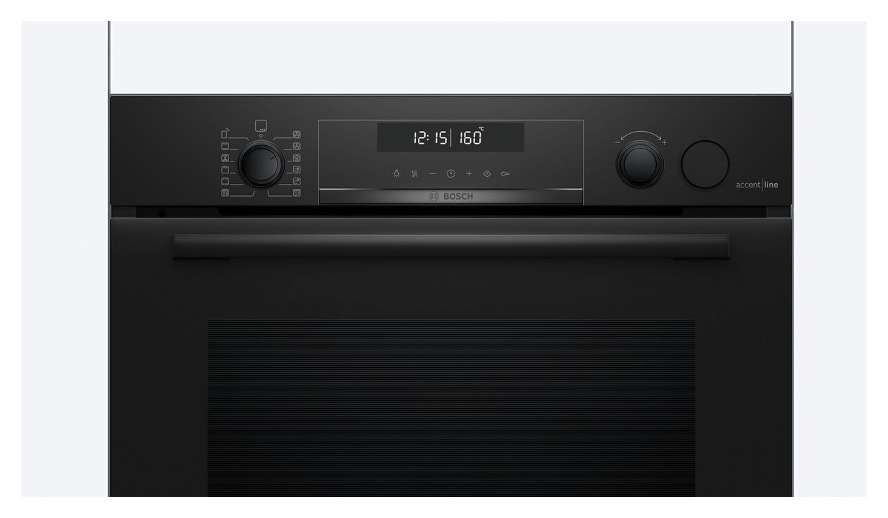 Serie 6 HRG4780B7F Einbaubackofen groß Dampfgaren AutoClean (Schwarz) 