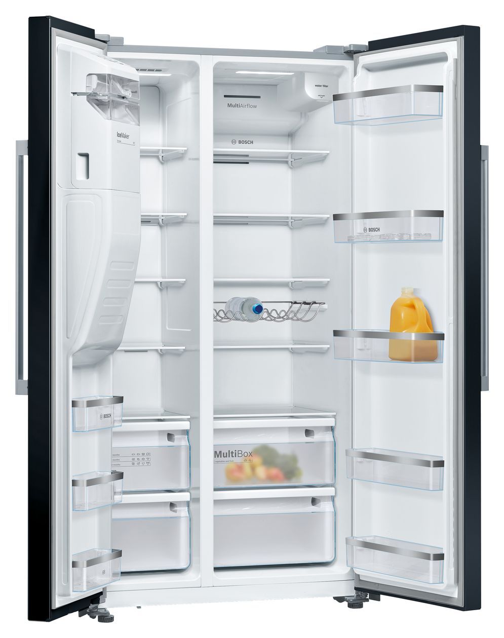 Serie 6 KAD93ABEP Side-by-Side Kühl-/ Gefrierkombination 371 l / 191 l 323 kWh NoFrost 1787 mm x 908 mm  (Schwarz) 