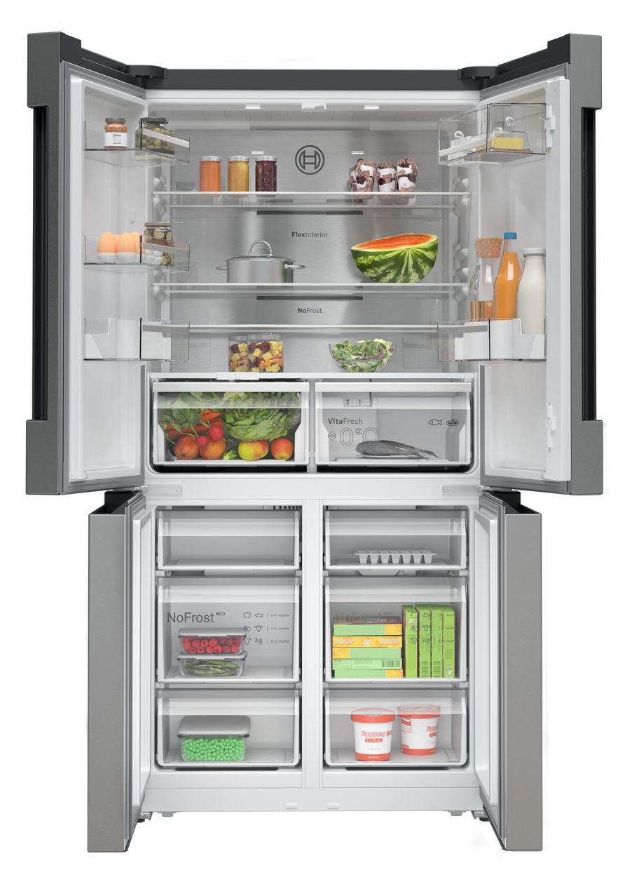 Serie 6 KFN96APEA Side-by-Side Kühl-/ Gefrierkombination 405 l / 200 l 333 kWh NoFrost 1830 mm x 910 mm  (Edelstahl) 