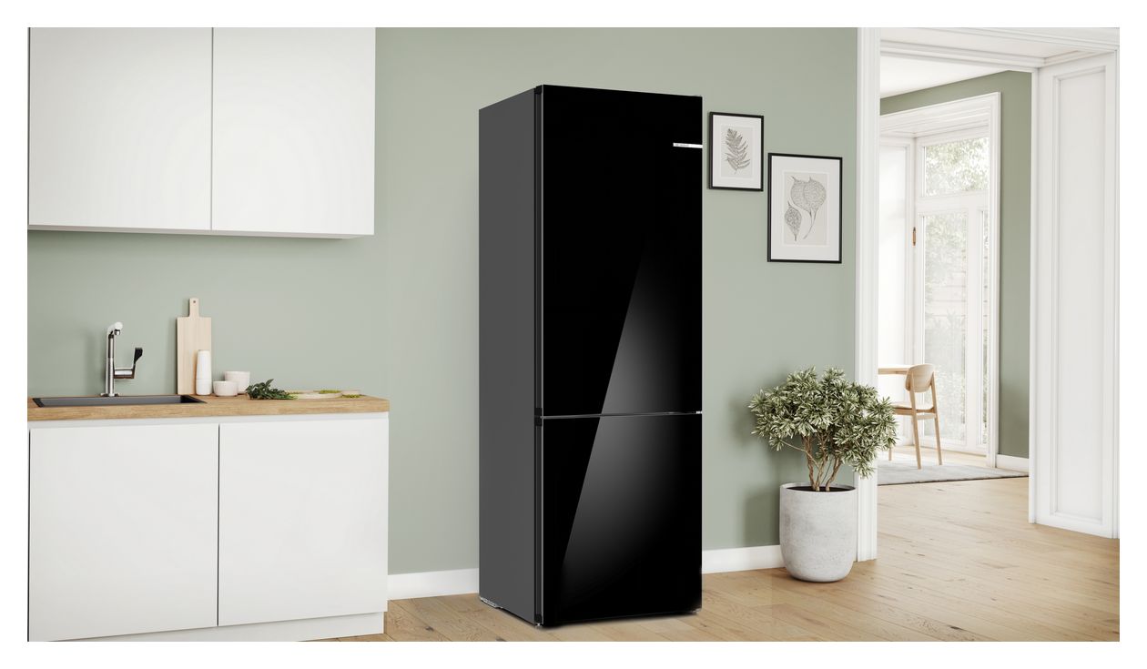 Serie 6 KGN49LBCF 311 l / 129 l Kühl-Gefrierkombi freistehend NoFrost 178 kWh Jahr  (Schwarz) 