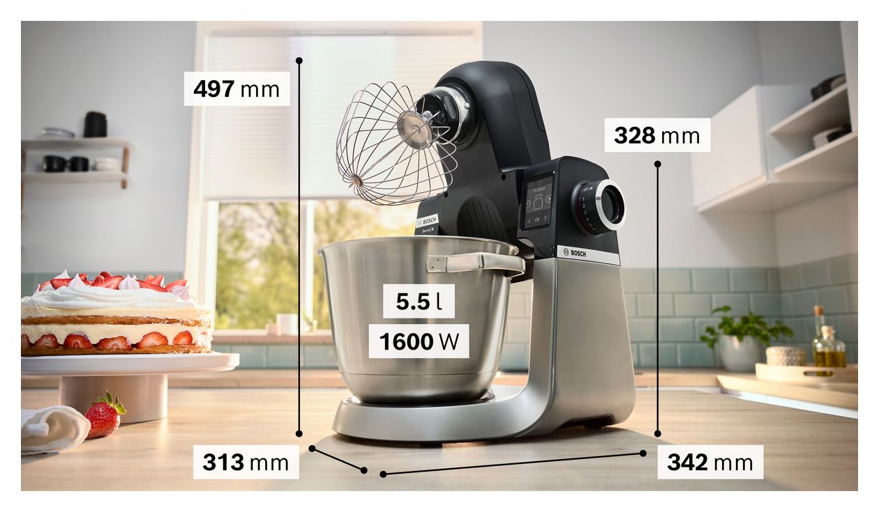 Serie 6 MUMS6ZS17 1600 W Küchenmaschine 5,5 l  (Schwarz, Edelstahl) 