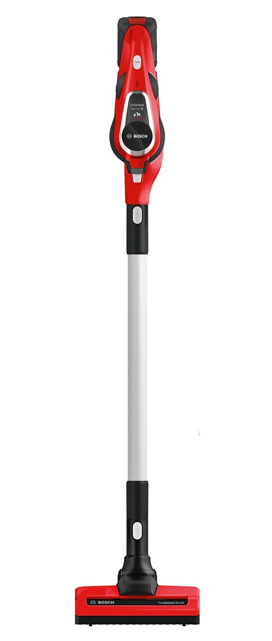 Serie 8 BBS81PETM Bundle (Schnellladegerät + Wechselakku) Handstaubsauger Beutellos bis 40 min Laufzeit 18 V Hygienefilter  (Rot) 