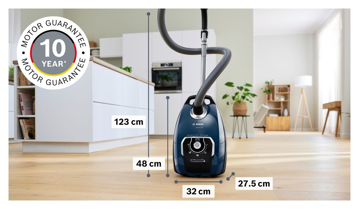 Serie 8 BGL8XPER Bodenstaubsauger mit Staubbeutel 700 W Allergie-Filter  (Schwarz, Blau) 