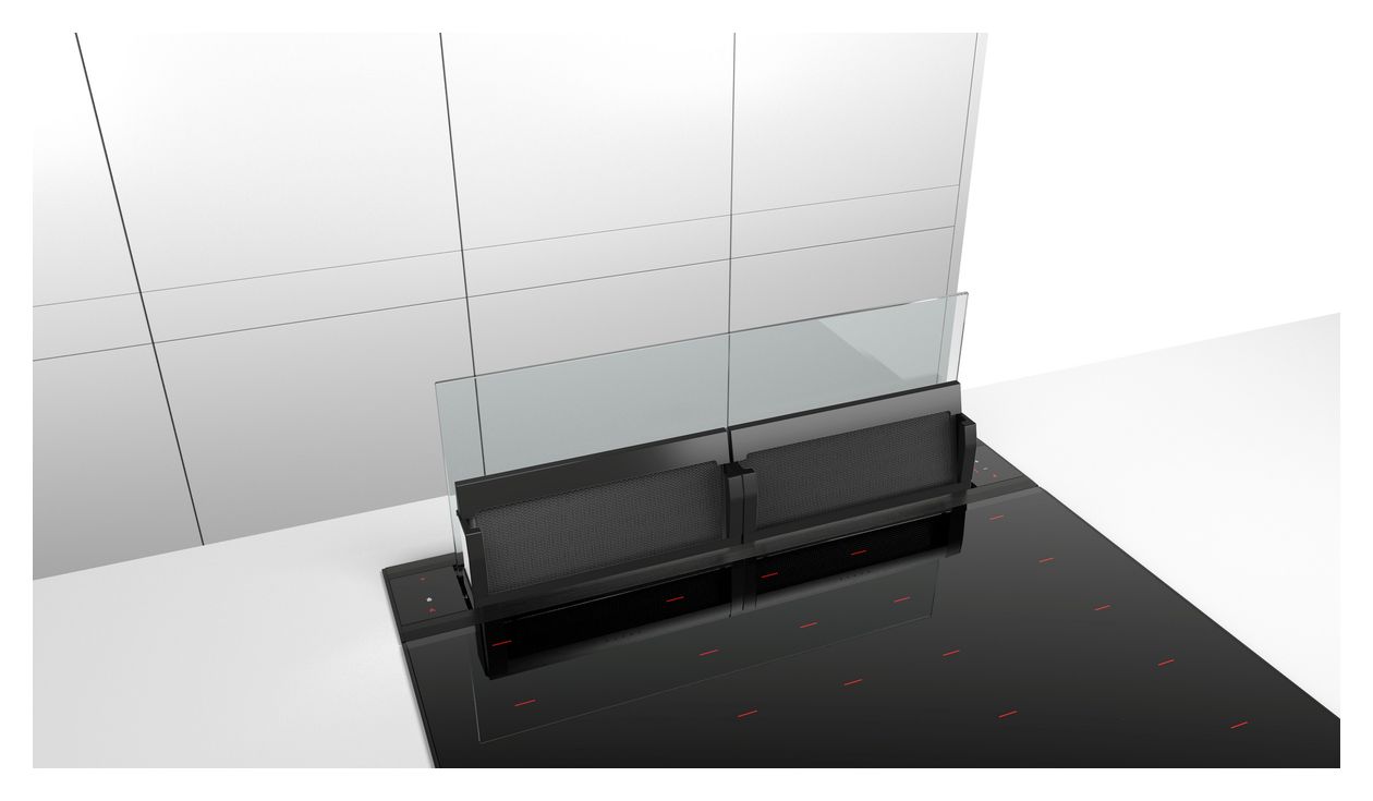Serie 8 DDW88MM66 Dunstabzugshaube Tisch 82 cm Abluft/Umluft (Schwarz/Transparent) 