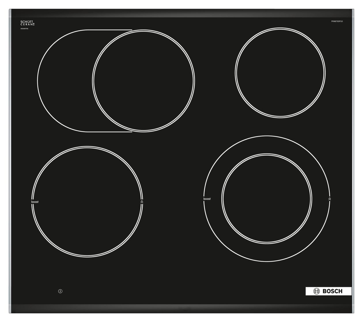 Serie 8 PKN675DP1D autarkes 60cm Glaskeramik Kochfeld/Herdplatte 4 Zone(n) 