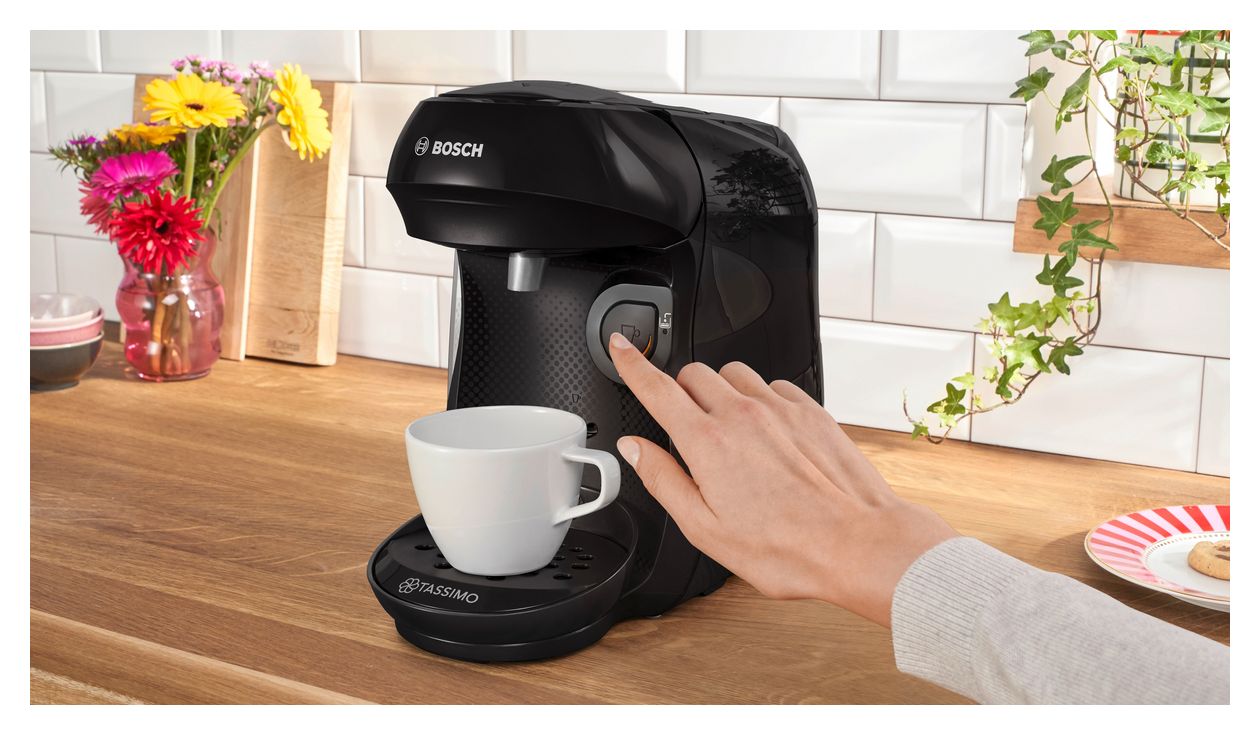 TAS102E Tassimo Happy friendly Kaffeekapsel Maschine  (Schwarz) 
