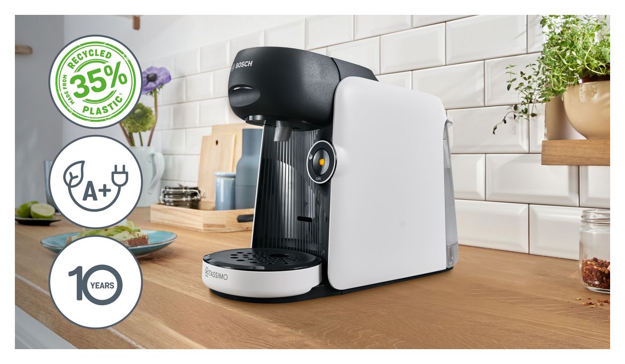 TAS164E Tassimo Finesse Kaffeekapsel Maschine  (Schwarz, Weiß) 