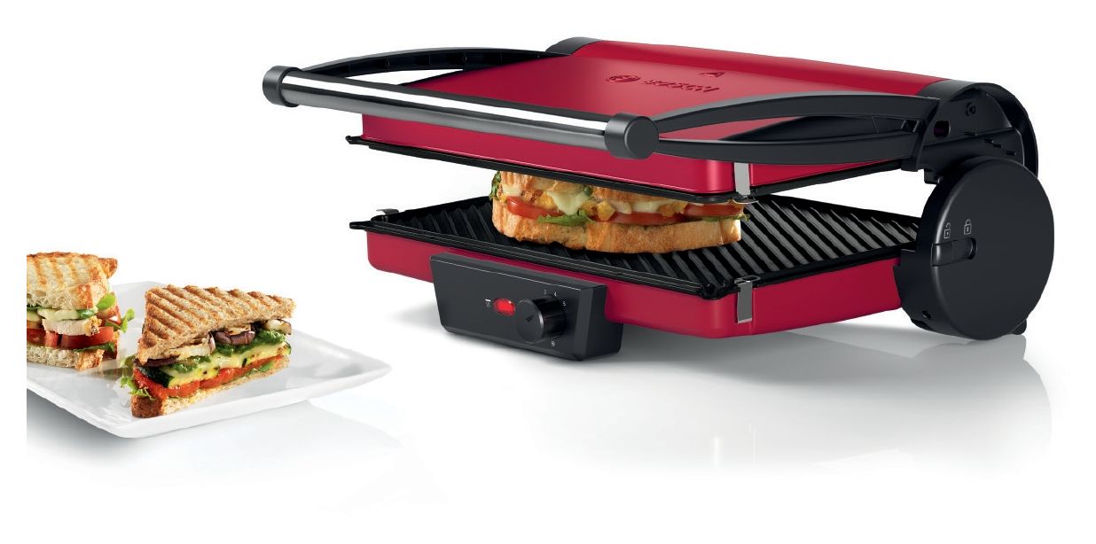 TCG4104 Kontaktgrill 2000 W mit 328 x 238 mm Fläche  (Rot) 