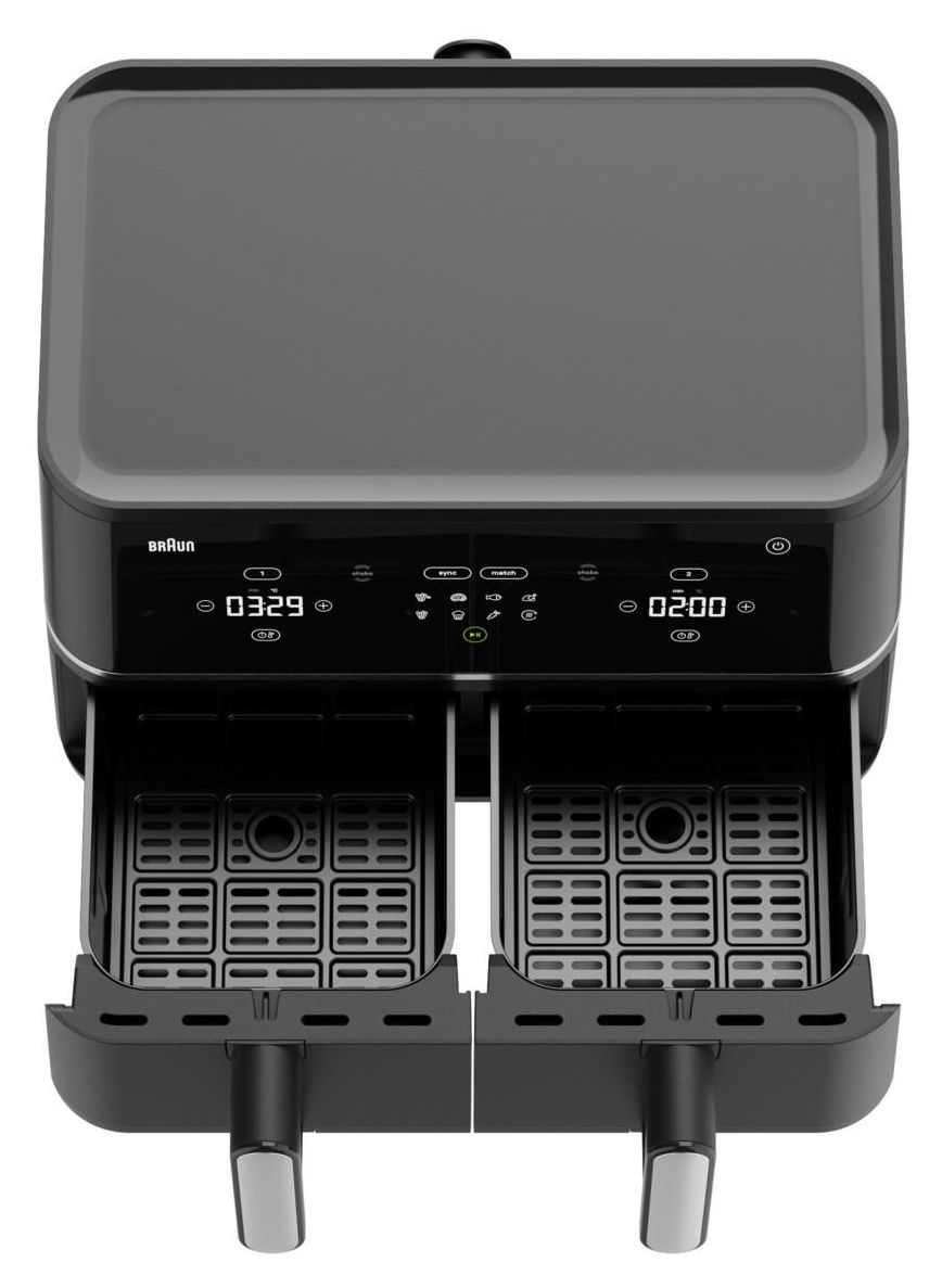 TD5030IBK Doppel Heißluftfritteuse 10 l 2400 W  (Schwarz, Silber) 