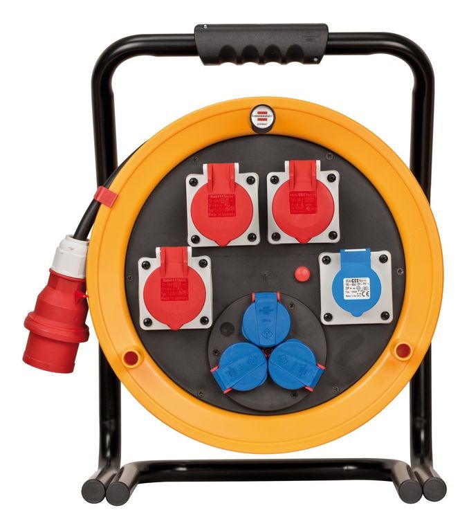 Brobusta CEE 4 IP44 Gewerbe-/Baustellen-Kabeltrommel 40 m  (Schwarz/Orange) 
