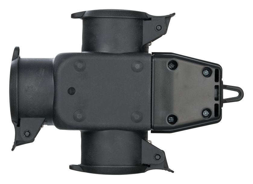 Schutzkontakt-Gummikupplung IP44 mit Aufhängevorrichtung  (Schwarz) 