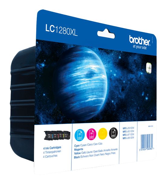 LC-1280XLVALBPDR originale Druckerpatronen Schwarz, Cyan, Magenta, Gelb 2400 Seiten 