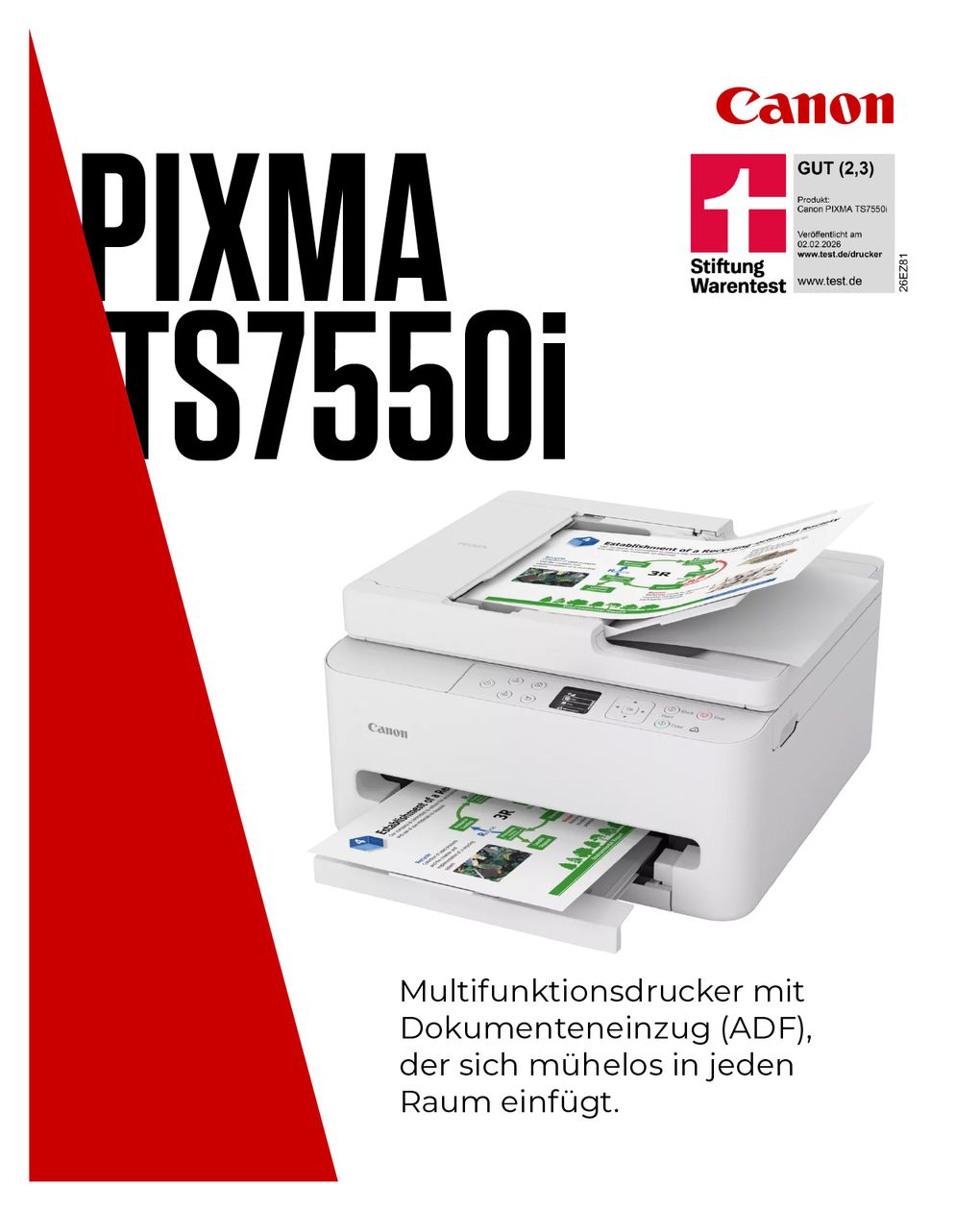 PixmaTS7550i All in One A4 Tintenstrahl Drucker 1200 x 1200 DPI 