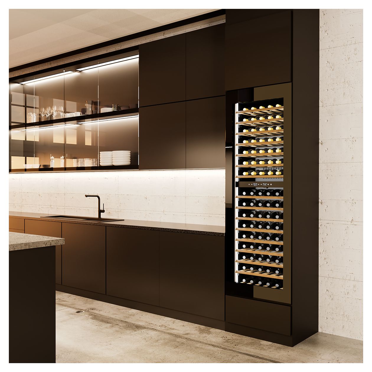 WineDeluxe WD96 Weinkühler Integriert EEK: F 1 Zonen 96 Flasche(n) 