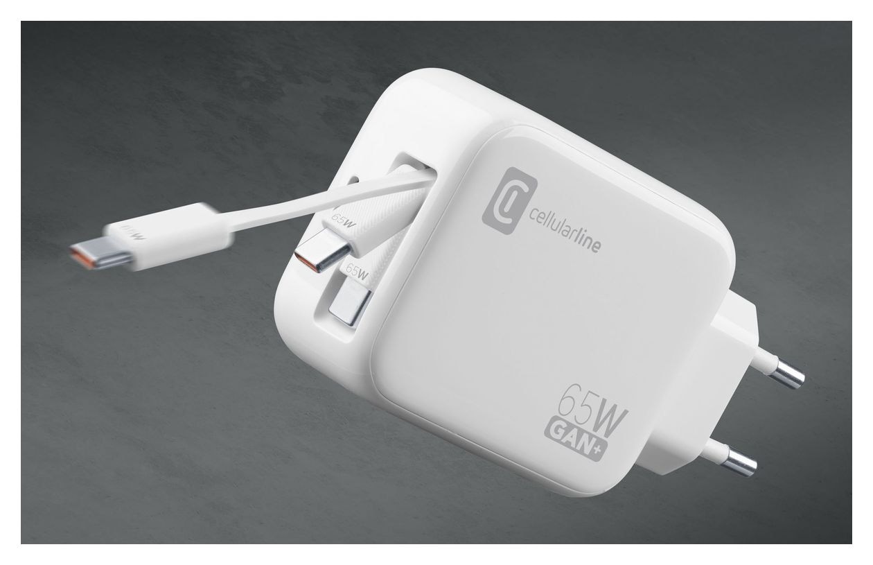 65-W-GAN+-LADEGERÄT MIT AUSZIEHBAREM KABEL UND USB-C-ANSCHLUSS 
