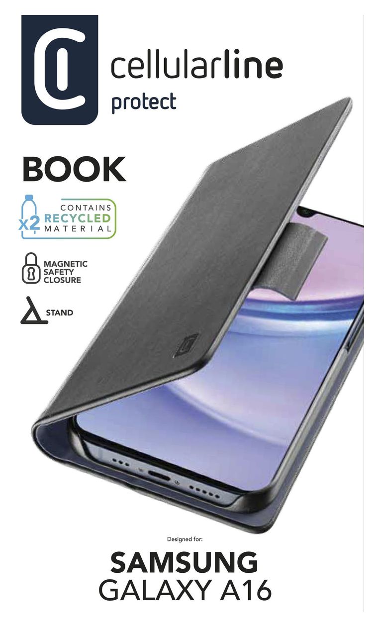 Book Folio für Samsung Galaxy A16  (Schwarz) 