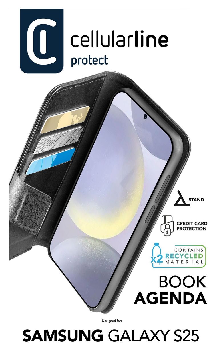 Book Folio für Samsung Galaxy S25  (Schwarz) 