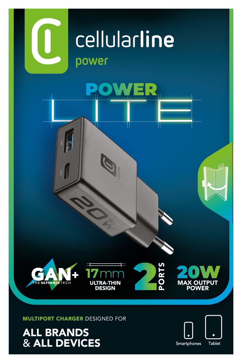 CHARGER POWER LITE 20W SLIM DUAL A+C 