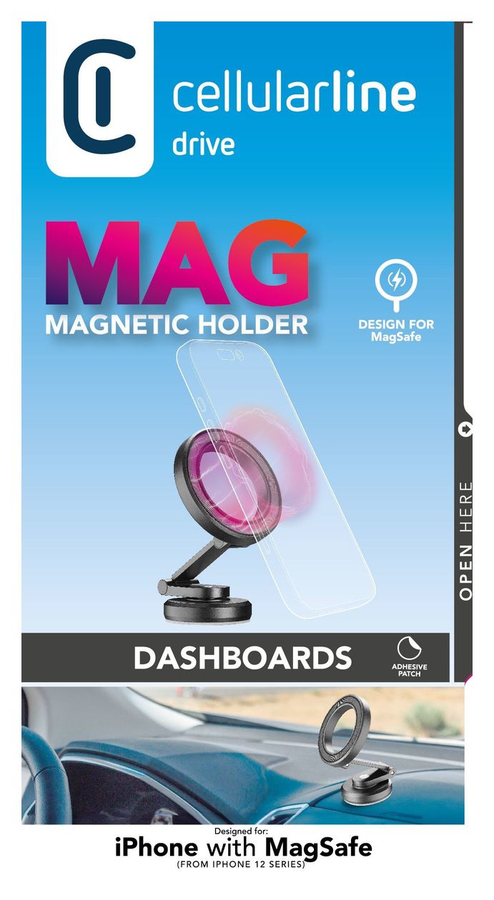 Compact Mag - iPhone 12 and later Magnetischer Smartphone-Halter für das Auto, vollständig faltbar und kompatibel mit der Magsafe-Technologie 