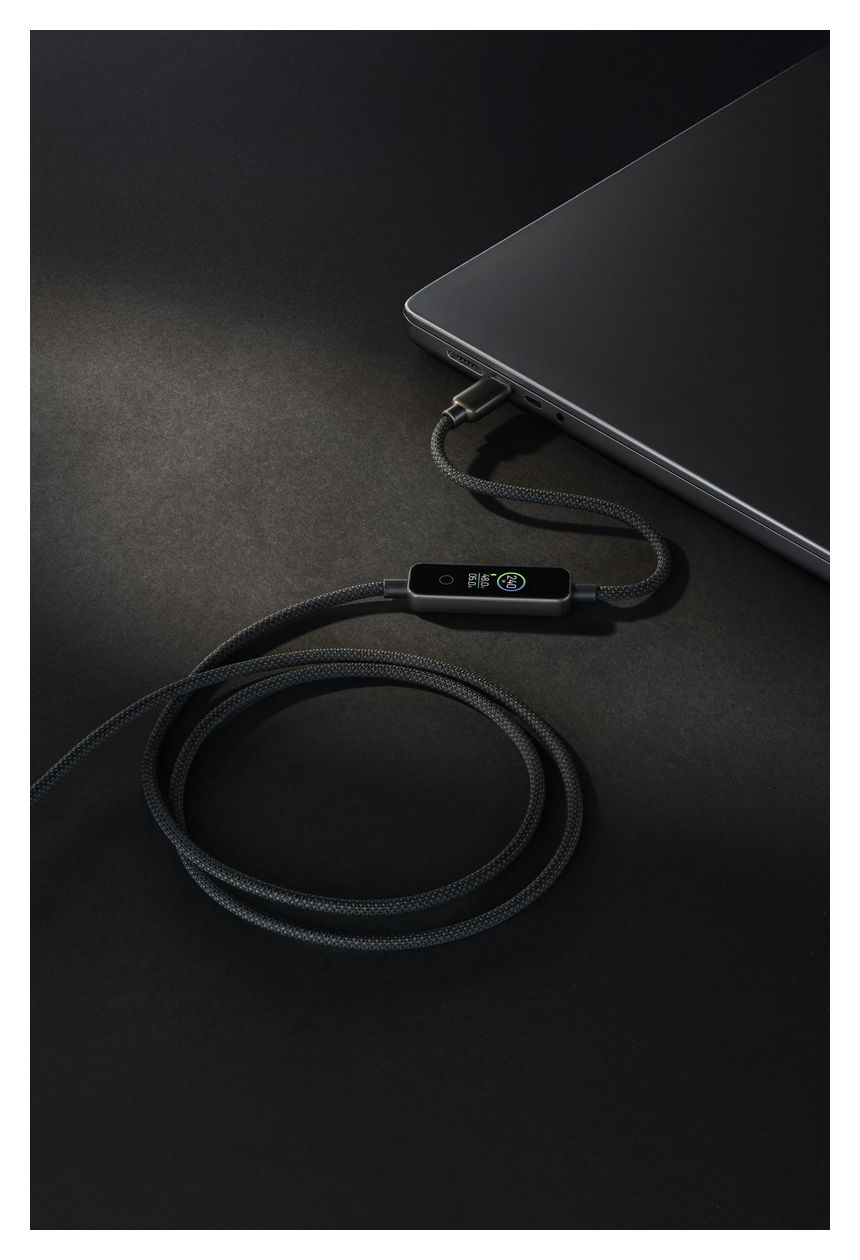 Data Cable Powerview IQ Rundkabel USB C auf USB C Männlich bis 240 W 1,2 m  (Schwarz) 