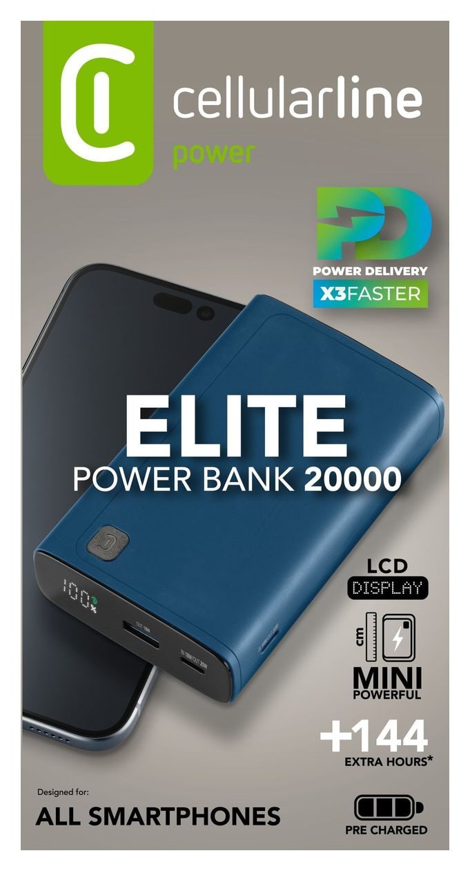 Elite 20000 mAh Powerbank USB Typ-C  (Blau) 