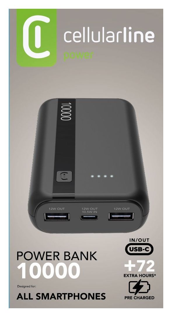 Entry 10000 mAh Powerbank USB Typ-C  (Schwarz) 