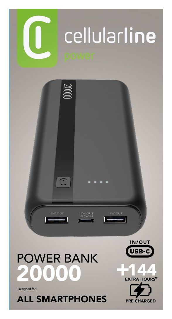 Entry 20000 mAh Powerbank USB Typ-C  (Schwarz) 