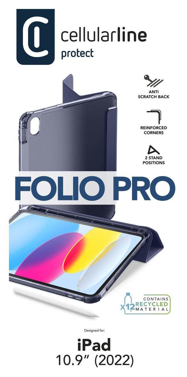 Folio Folio aus Kunstleder für Apple iPad 10.9'' (2022) bis 27,7 cm (10.9") (Blau) 