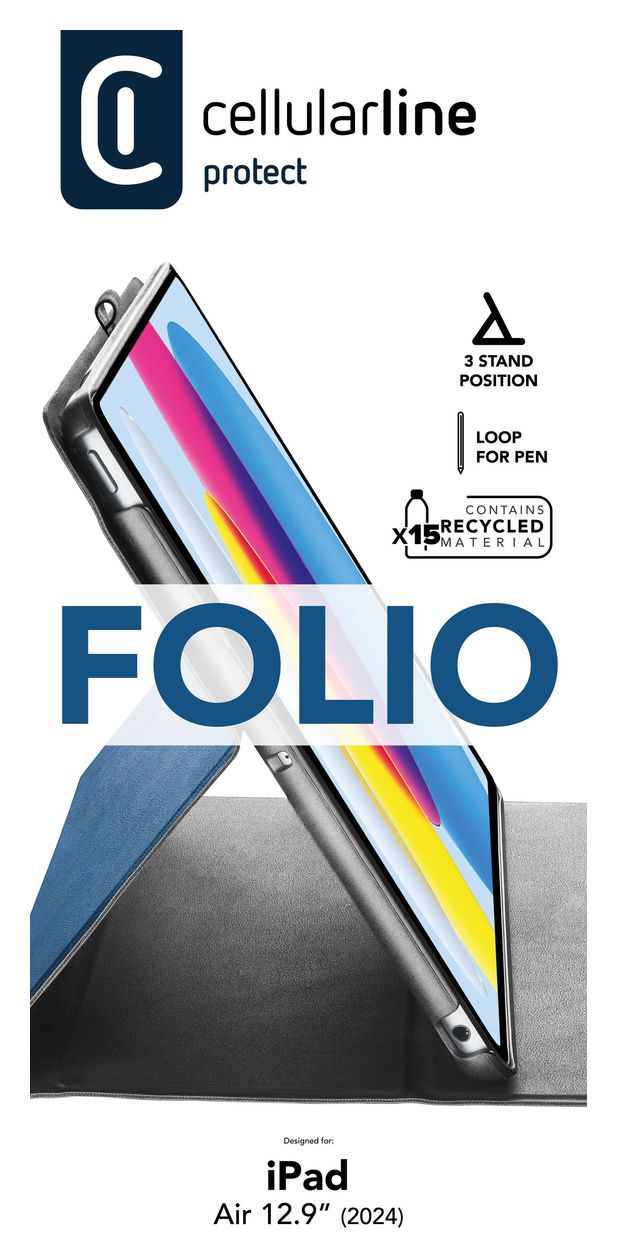 Folio Folio aus Kunstleder für Apple iPad 12.9" bis 32,8 cm (12.9") (Blau) 