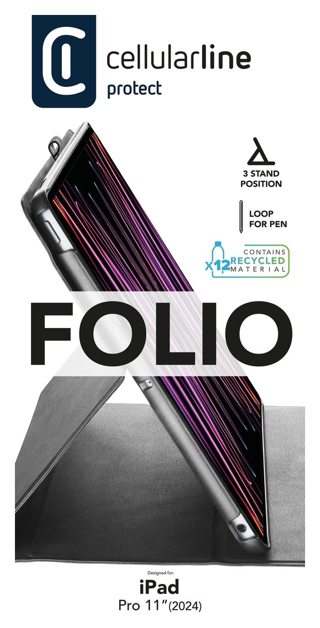 Folio Folio aus Kunstleder für Apple iPad Pro 11" bis 27,9 cm (11") (Schwarz) 