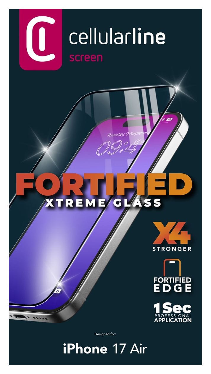 Fortified Xtreme Glass Klare Bildschirmschutzfolie gehärtetes Glas für  Apple iPhone Air Abnutzungsresistent, Tropfsicher, Schlagfest, Kratzresistent, Schockresistent 