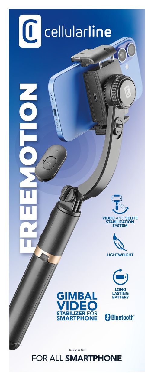 Freemotion Video-Stabilisator-Gimbal für Smartphones 70 mm Universal  (Schwarz) 
