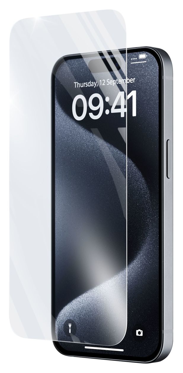 Impact Glass Klare Bildschirmschutzfolie gehärtetes Glas 9H für Apple iPhone 15, iPhone 15 Pro 