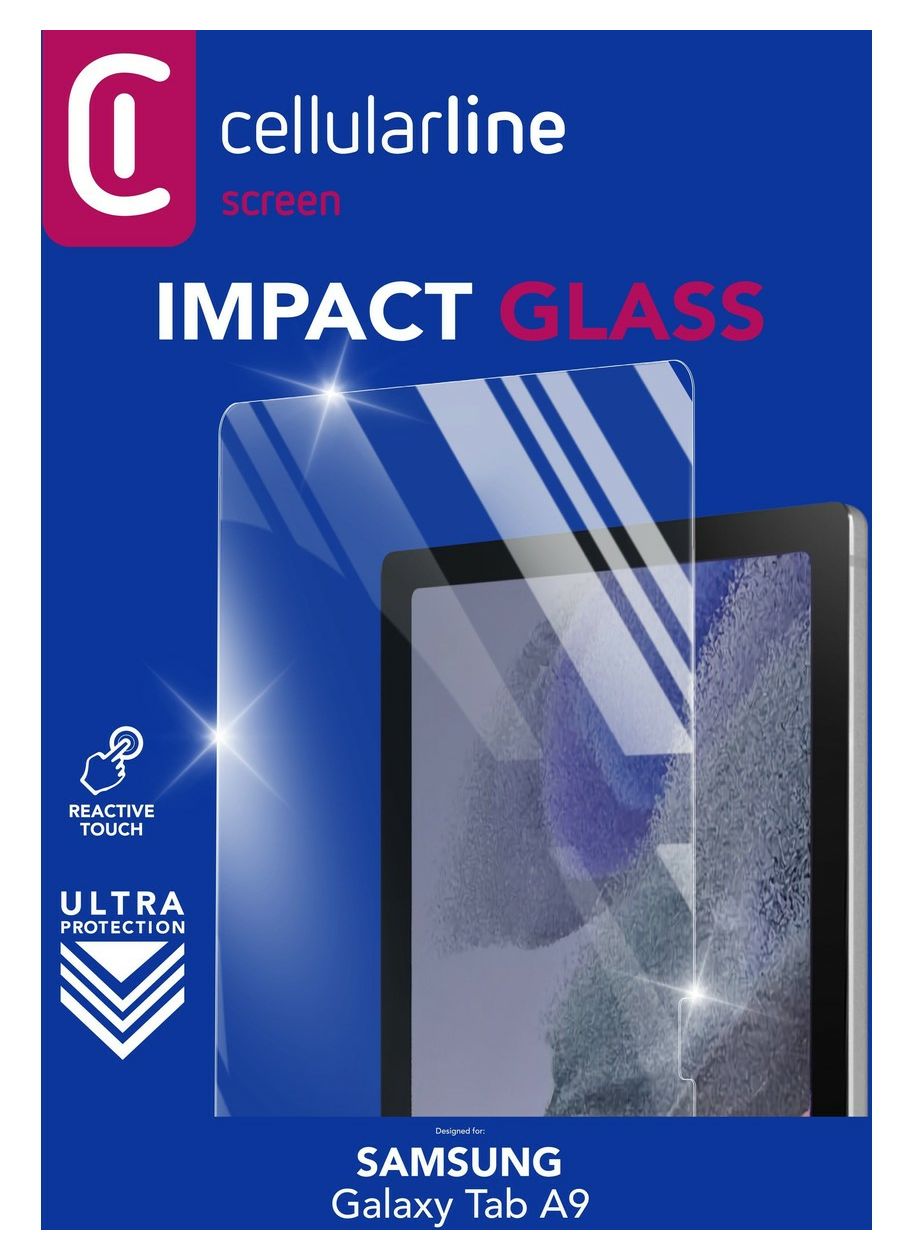 Impact Glass Klare Bildschirmschutzfolie aus gehärtetes Glas 9H für Samsung Galaxy Tab A9 bis 22,1 cm (8.7") Stoßfest, Kratzresistent  (Transparent) 