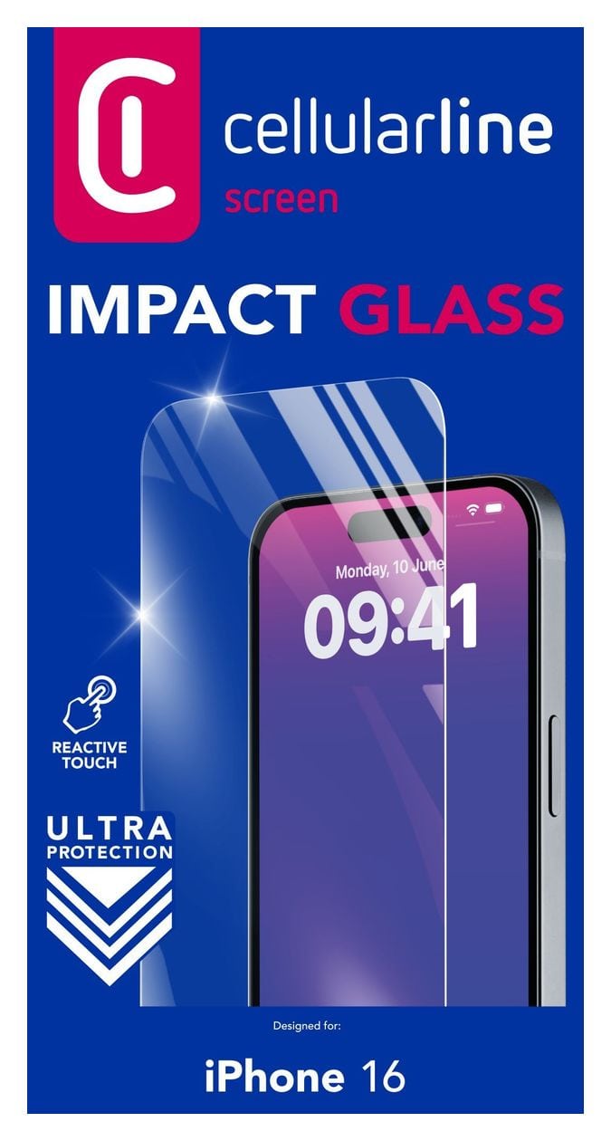 Impact Glass Klare Bildschirmschutzfolie gehärtetes Glas 9H für Apple iPhone 16 