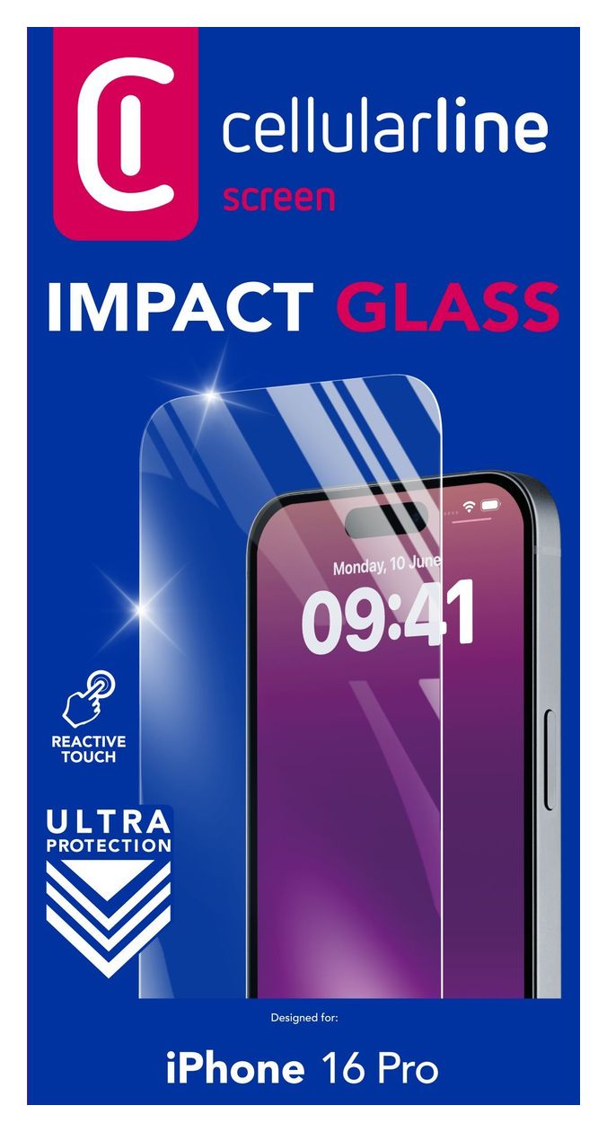 Impact Glass Klare Bildschirmschutzfolie gehärtetes Glas 9H für  Apple iPhone 16 Pro Kratzresistent, Schockresistent 