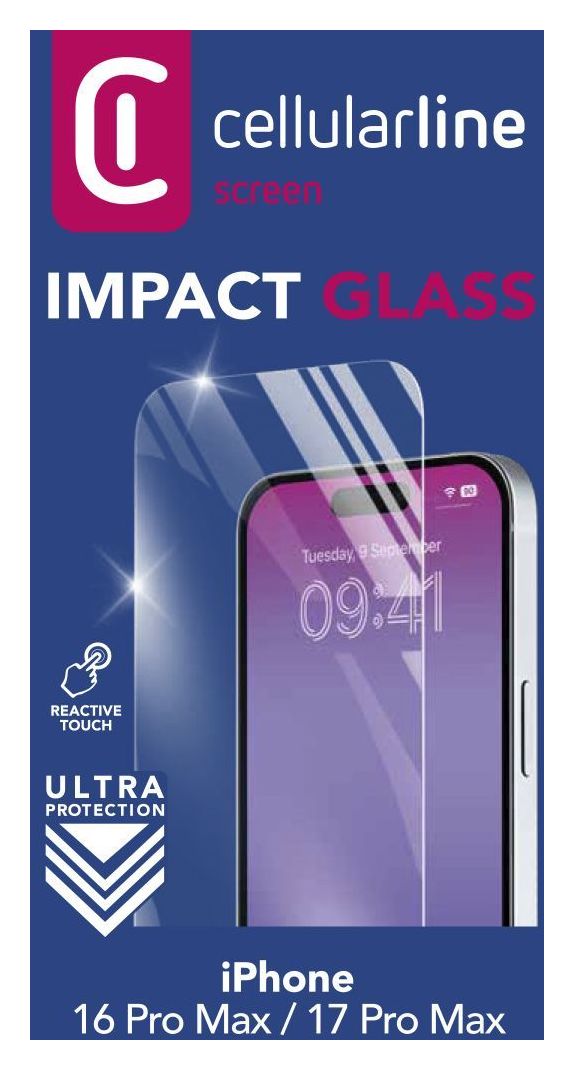 Impact Glass Klare Bildschirmschutzfolie gehärtetes Glas 9H für  Apple iPhone 16 Pro Max Kratzresistent, Schockresistent 