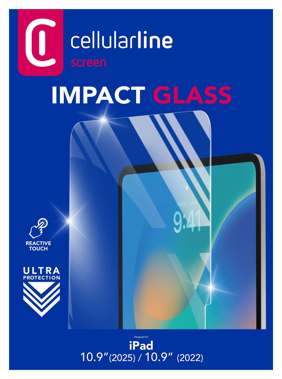Impact Glass Klare Bildschirmschutzfolie aus gehärtetes Glas 9H für Apple iPad 10.9" (2025) bis 27,7 cm (10.9") Schlagfest, Kratzresistent  (Transparent) 