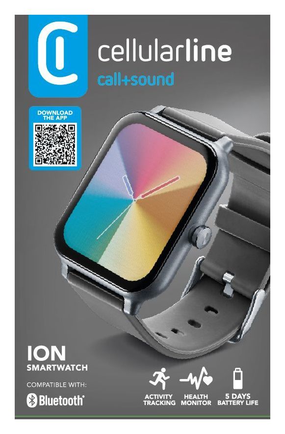 ION 60800 Digital Smartwatch Rechteckig 120 h  (Schwarz) 