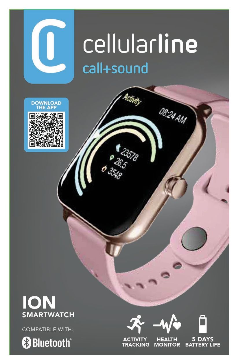 ION SMARTWATCH BLUETOOTH 1.83" ROSA 