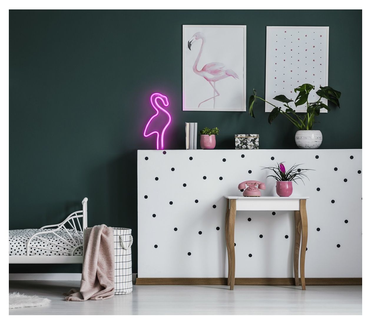 Neon Wall Light Flamingo LED Pink USB 